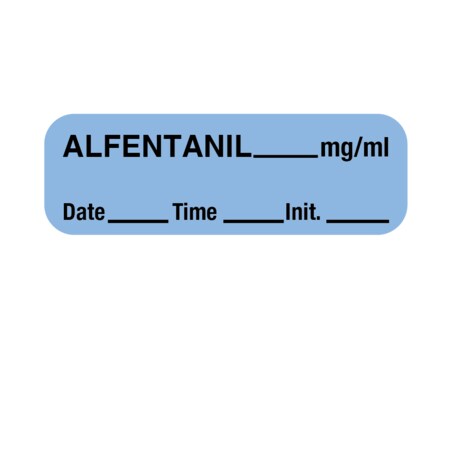 Nevs Label, Alfentanil 1/2" x 1-1/2" Blue w/Black LANT-1812D